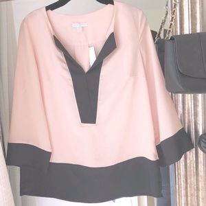 New York & Company || Pink & Black Blouse || Small
